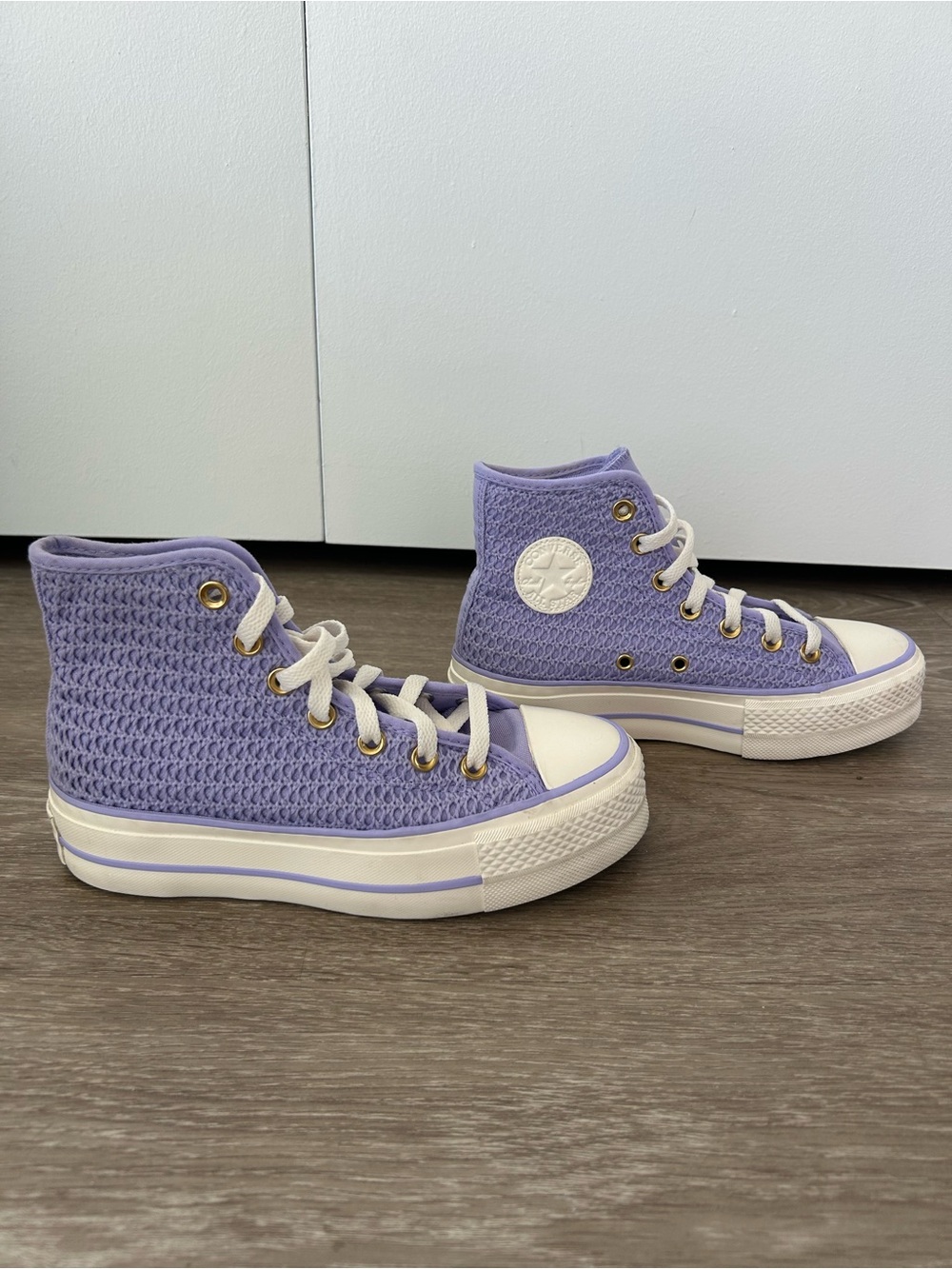 Converse Lavender High Top Platform Sneakers - Picture 3 of 6
